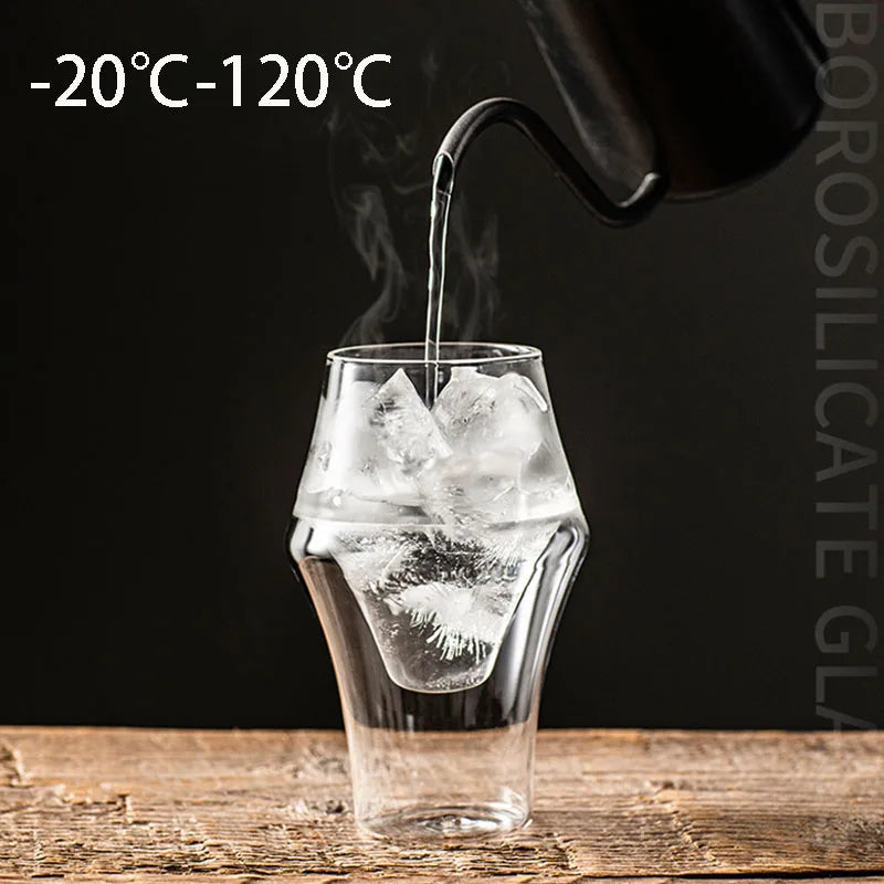120/250/335ml Double-layer Glass Cup Hanging Ear Espresso Coffee Cup Anti-scalding Milk Brandy Wine Teacup Clear Mug Set 1/2pcs