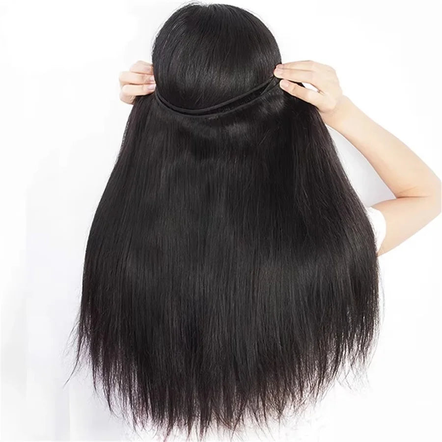 Natural Black Straight Human Hair Bundles 100% Remy Virgin Hair Extensions 1/3/4 PCS Brazilian Hair Weave Bundles 14-30 Inches