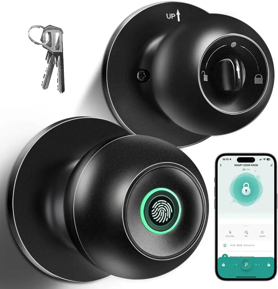 Smart Fingerprint Door Lock with App Control, Keyless Entry for Home Office Bedroom Garage Security