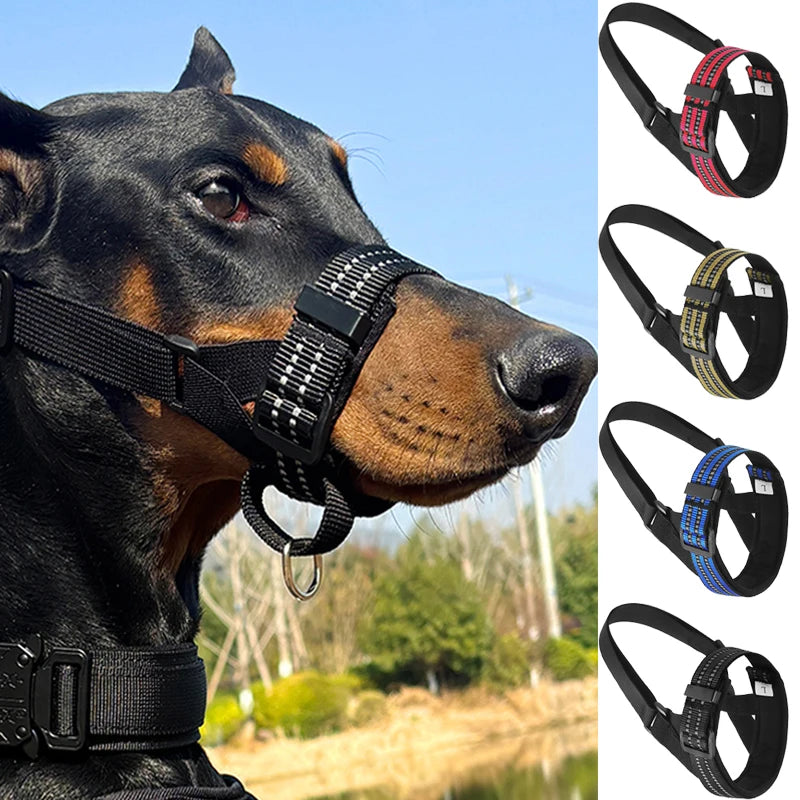 Pet Mouth Cover Accessories Quick Release Dog Adjustable Reflective Dog Mouth Cover for Outdoor Walking