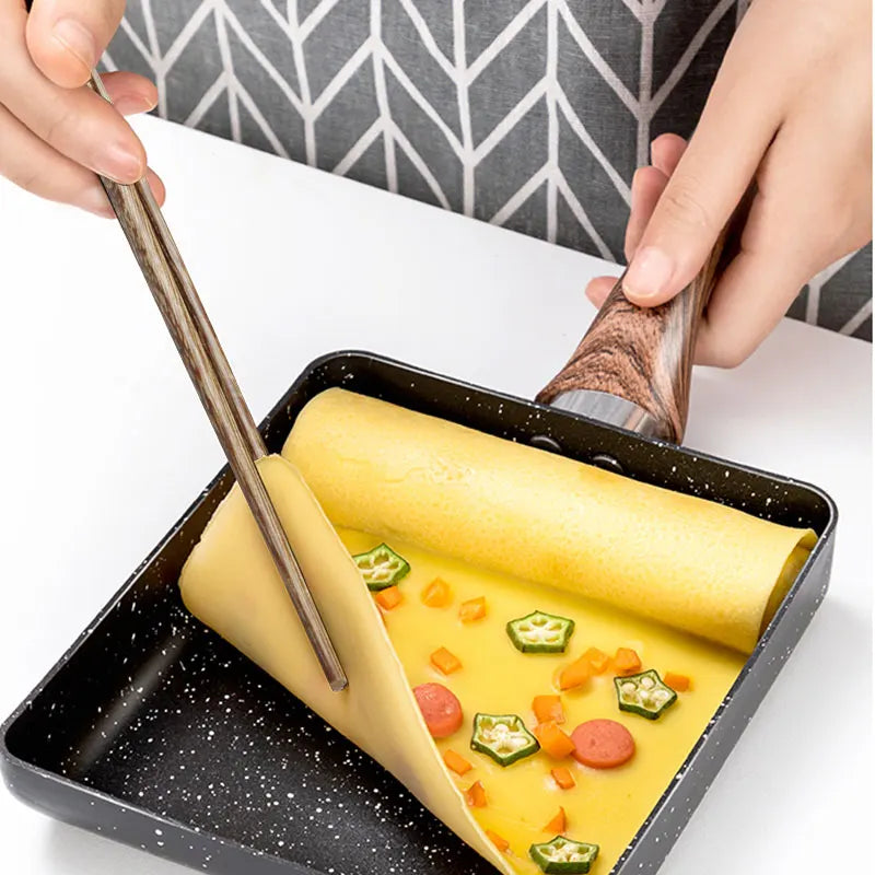 Tamagoyaki Omelet Pan Non-Stick Frying Pot Induction Gas Stove Universal Japanese Egg Pancake Frying Pan With Cooking Utensils