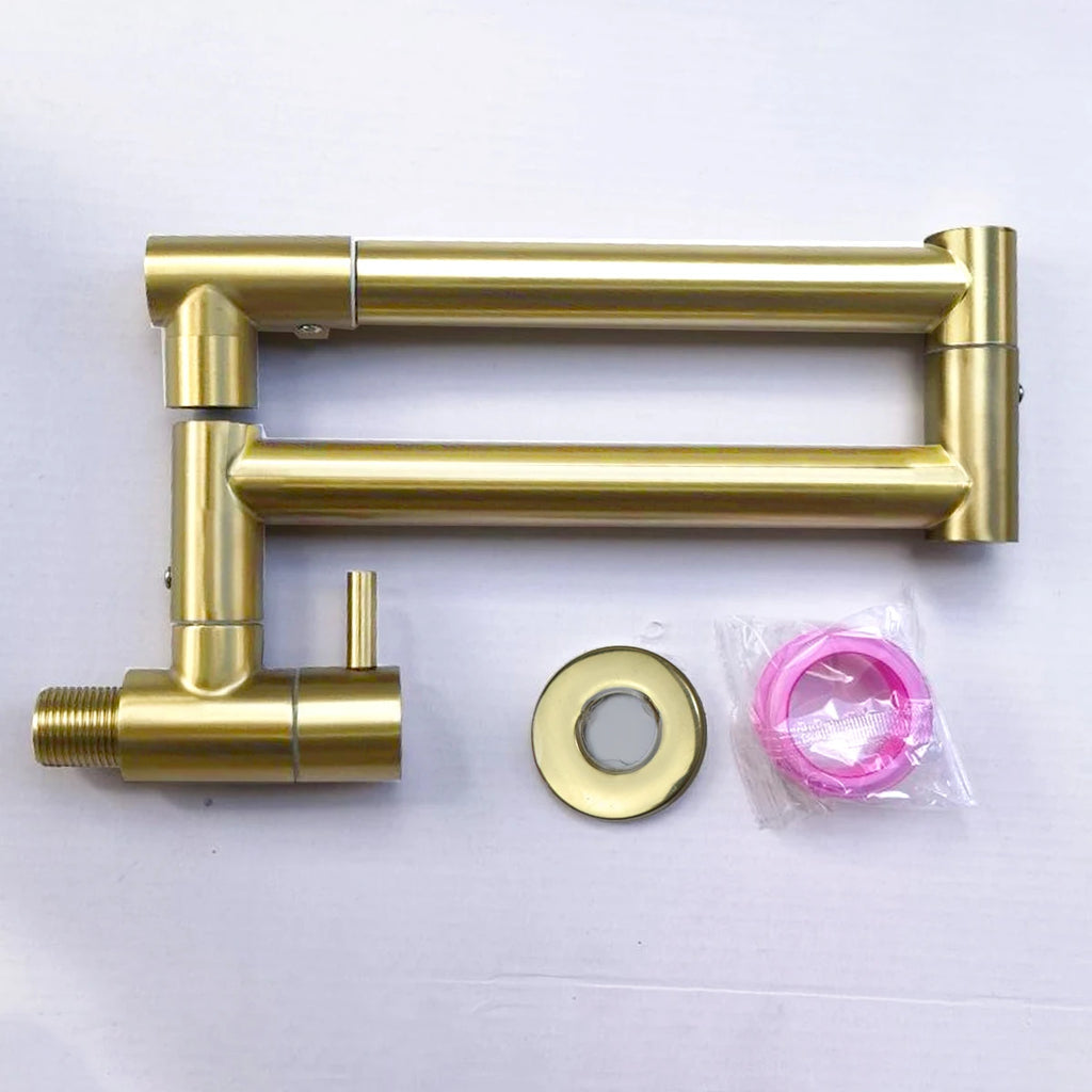 Wall mounted kitchen stove multifunctional folding rotary faucet, single cooling design, universal rotation