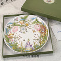Bone China Dinner Plate Anime Cup and Saucer Set Coffee Mug Cute Cartoon Pattern Ceramic 9.5 Inch Dish Household Tableware Gift