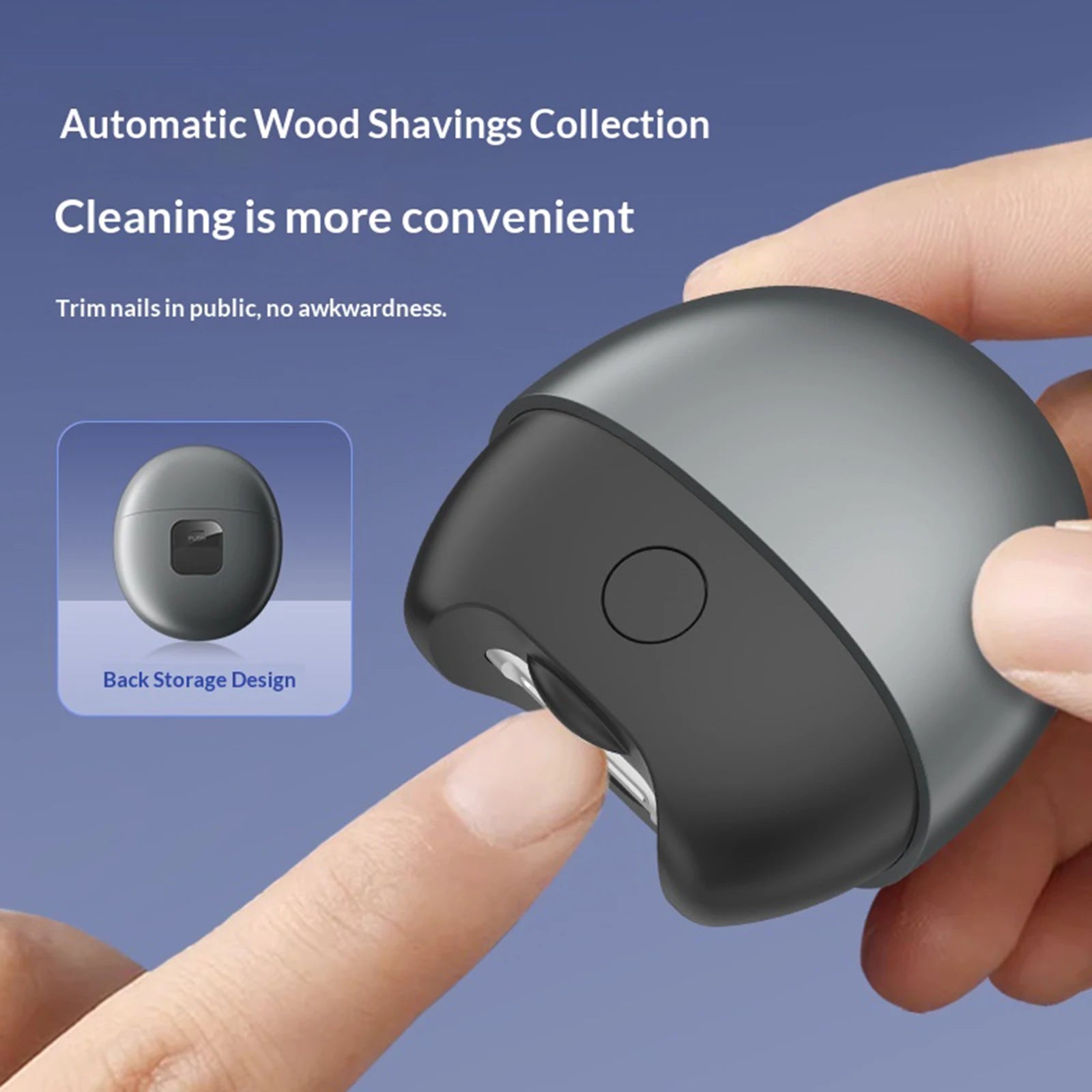 Electric Nail Clipper with Light and Scraps Storage Automatic Nail Trimmer Rechargeable Nail Cutter for Baby Care Adults Nails