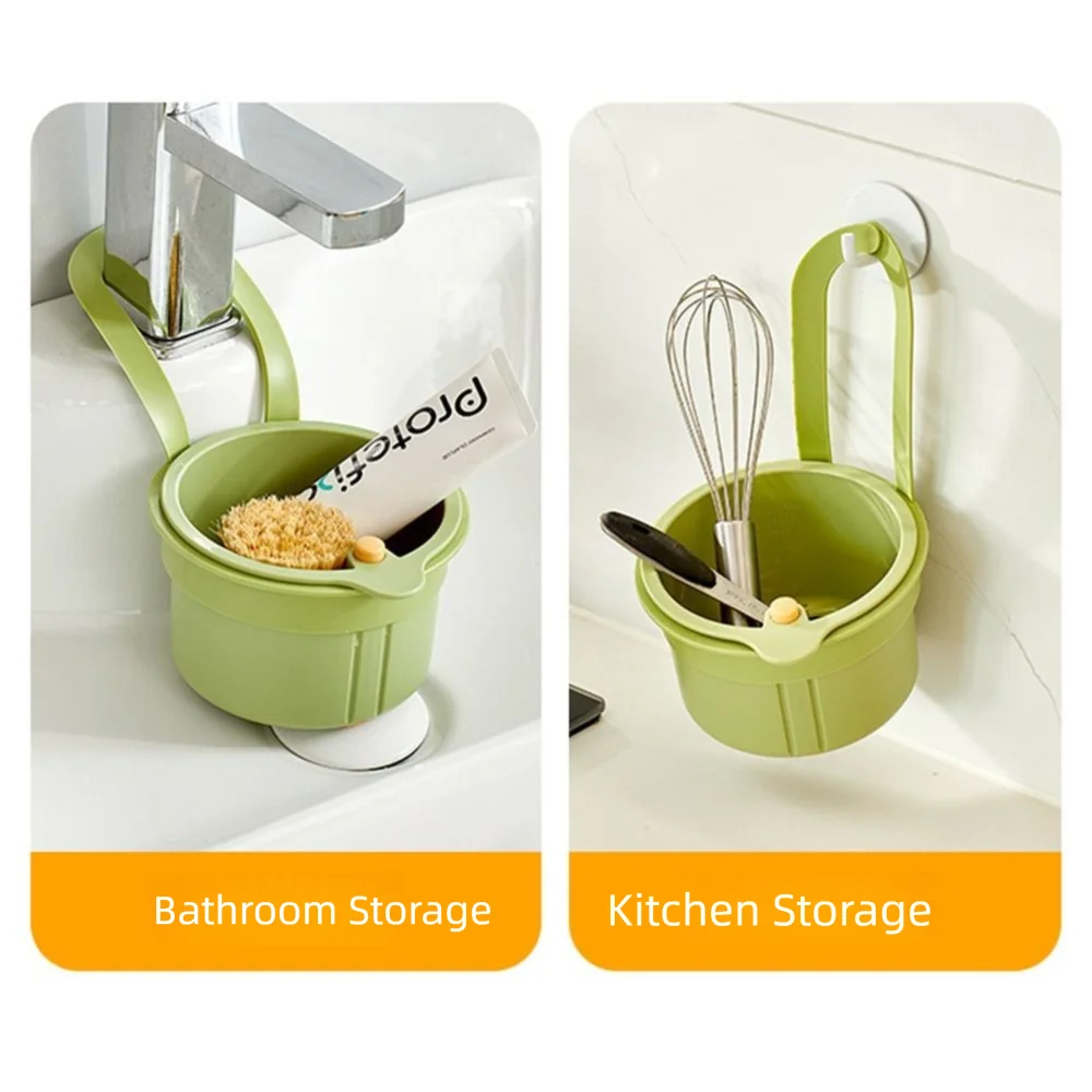 Quick-Drain Wall-Mounted Sink Basket Detachable Openable Cover Kitchen Food Waste Filter Multifunctional Fruit Cleaning Strainer