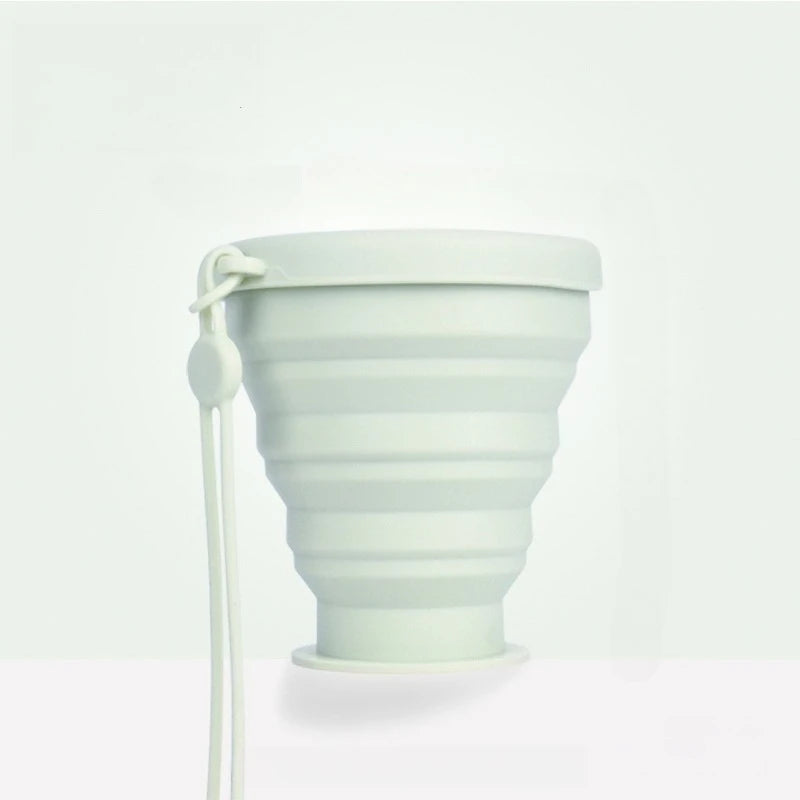 1pc Foldable Mouthwash Cup Food-Grade Silicone Portable Travel Folding Cup Collapsible Toothbrush Cup Includes Lid Hanging Cord
