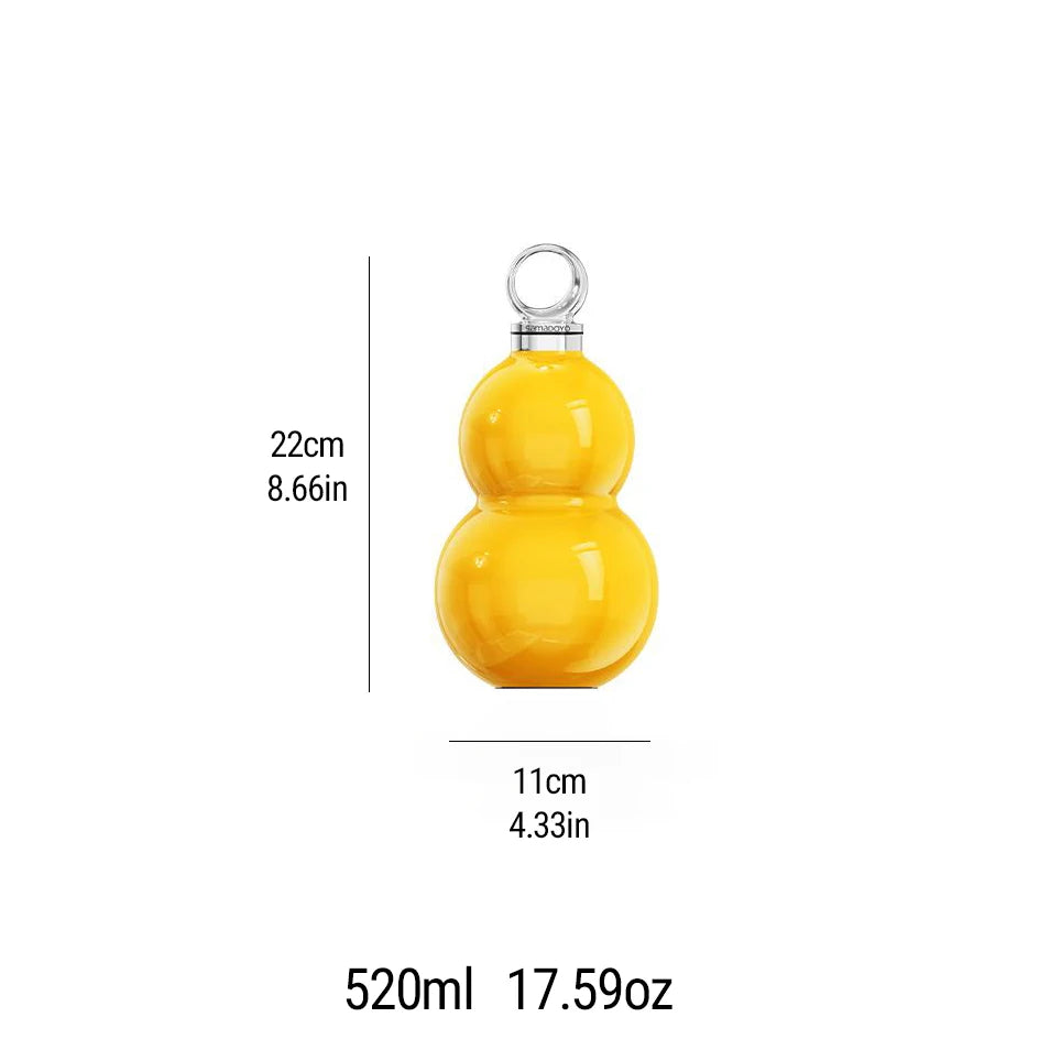 SAMADOYO-6 Hour Insulated Tumbler | Gourd Shape with Straw | Exclusive Design, Travel-sized Decanter, 520ml