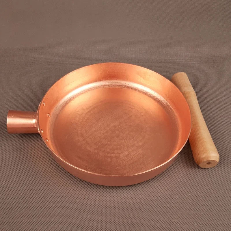Copper Frying Pan Fast Heat Transfer 2mm Thickened Non-stick Pan   Induction Compatible 100% Hand Forged Pure Copper Cooking Pot