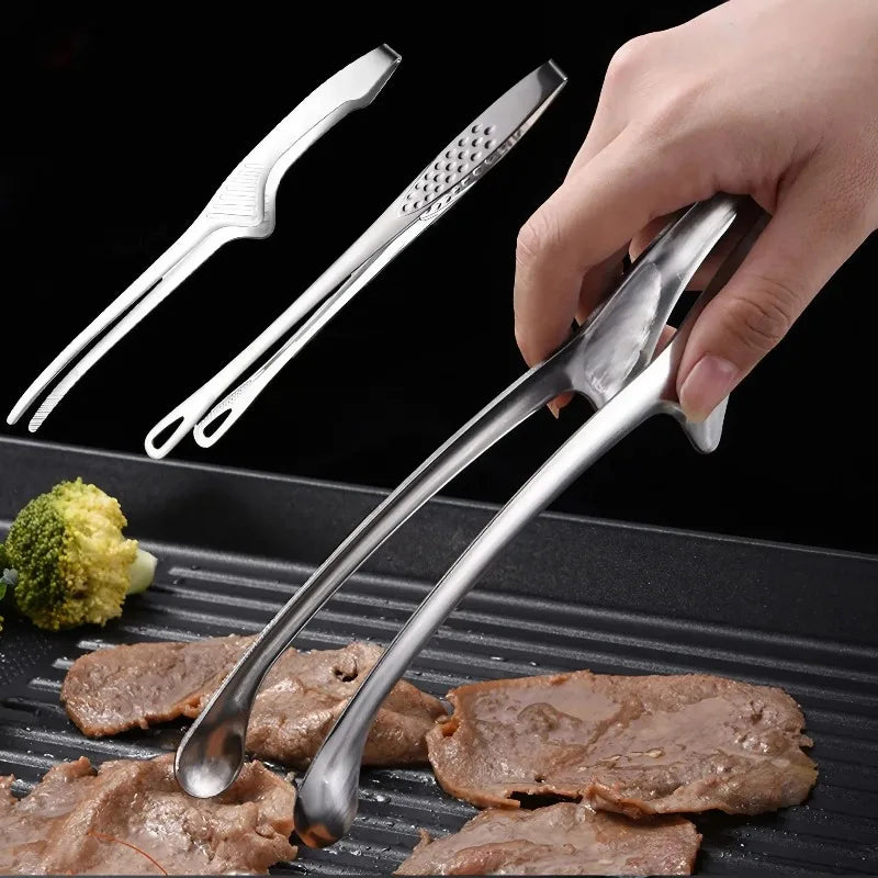 304 Stainless Steel Food Tongs Long Handle Non-Slip Barbecue Tongs Steak Tongs Kitchen Cooking Tools kitchen accessories
