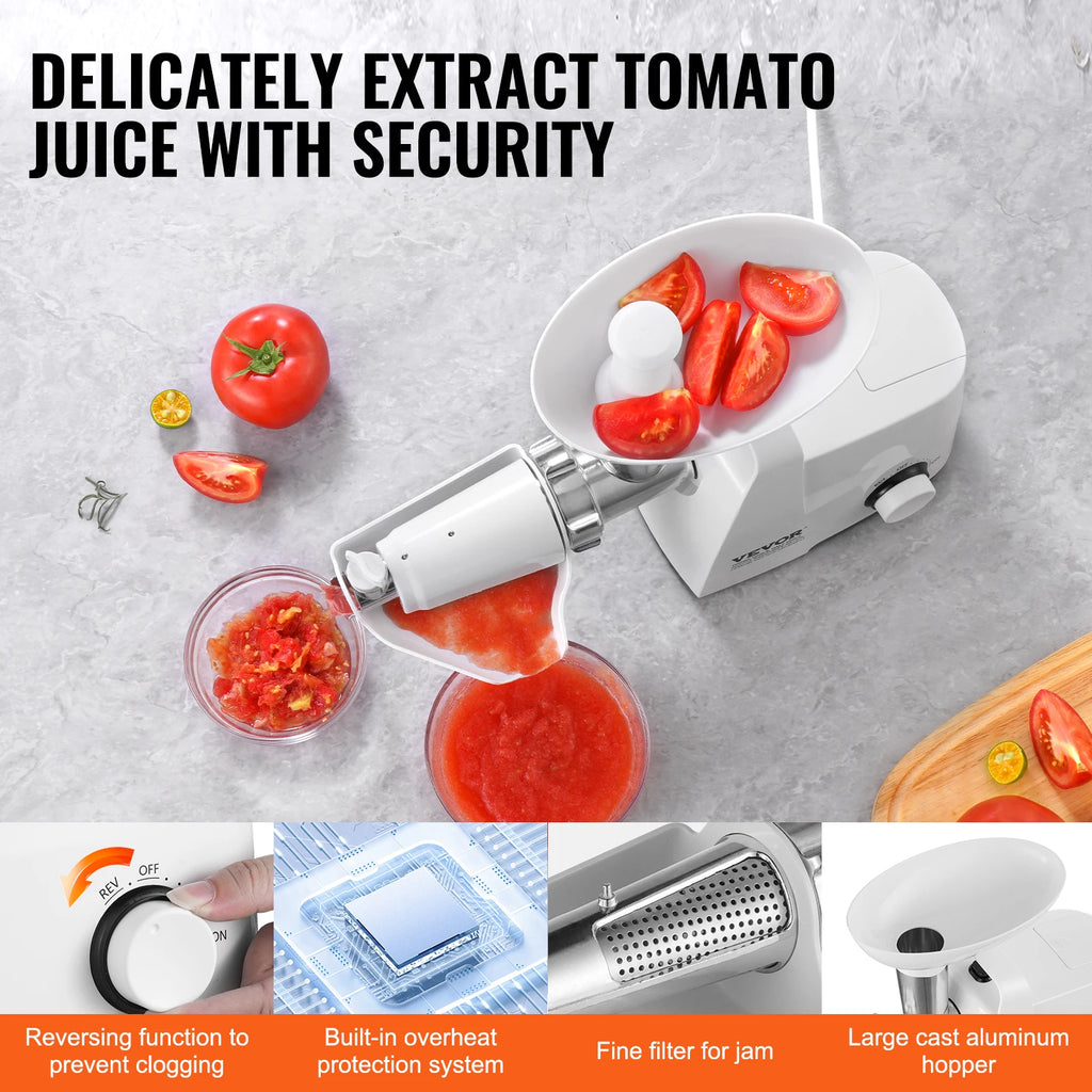 SucceBuy Electric Tomato Strainer Tomato Sauce Maker Machine Food Strainer and Sauce Maker Pure Copper Motor Food Mill for Sauce
