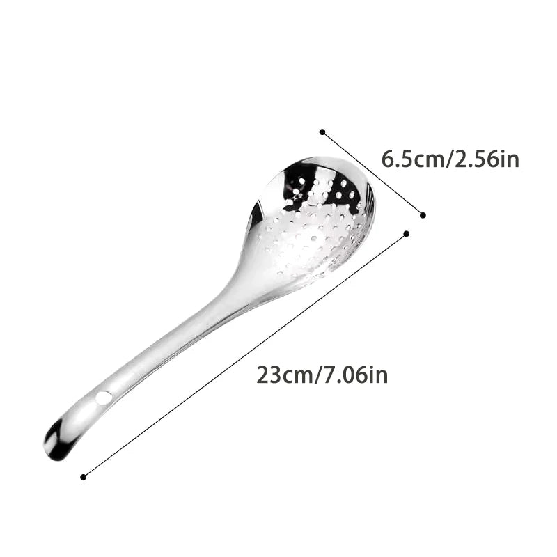 New Stainless Steel Strainer Spoon Skimmer Slotted Spoon Pepper Strainer Kitchen Colander Spaghetti Drain Spoon Food Filtration