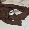 1pc Blanket 100% Cotton Sofa Towel Tassels Bed Linen Solid Color Shawl manta Skin-friendly Plaid Home Blankets