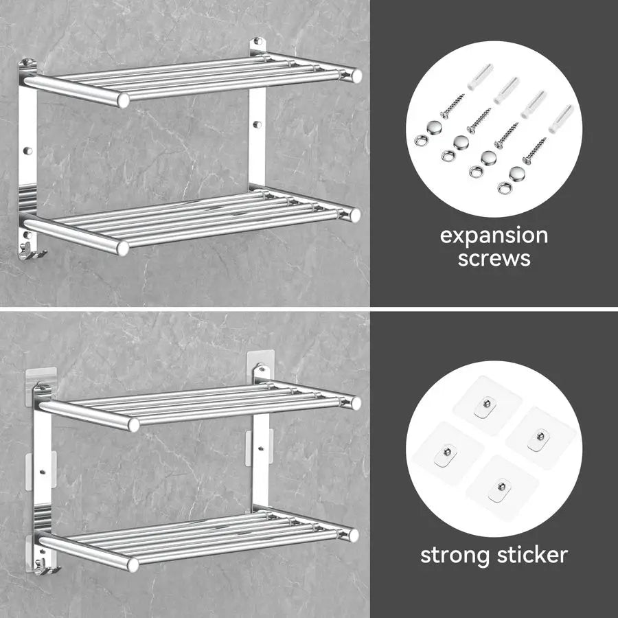 Towel Bar for Bathroom Wall Mount1730.7inch Adhesive Shower Towel Rack Stainless Steel Bath Towel Holders for Toilet Kitchen Dou