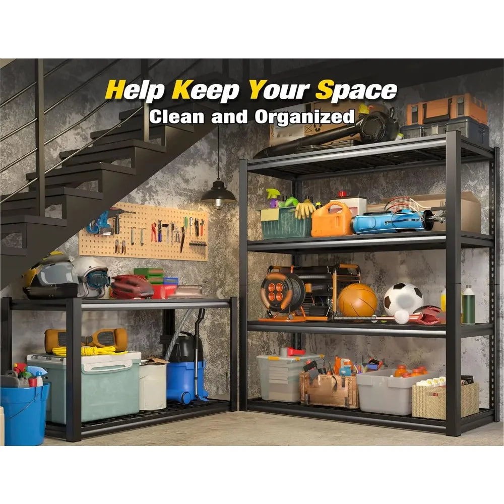 40" W Storage Shelves 2200LBS Garage Shelving Heavy Duty Metal Shelving Adjustable Metal Shelves Industrial 4 Tier, Customized