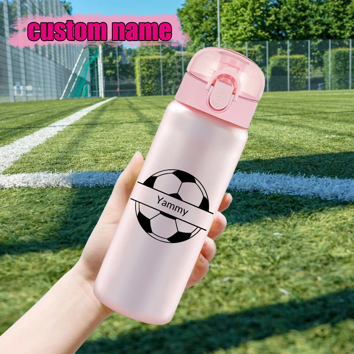 1pc Customized Sports Water Bottle, Photo&text, 780ml/26oz Outdoor Travel Leakproof Plastic Water Bottle with Rope
