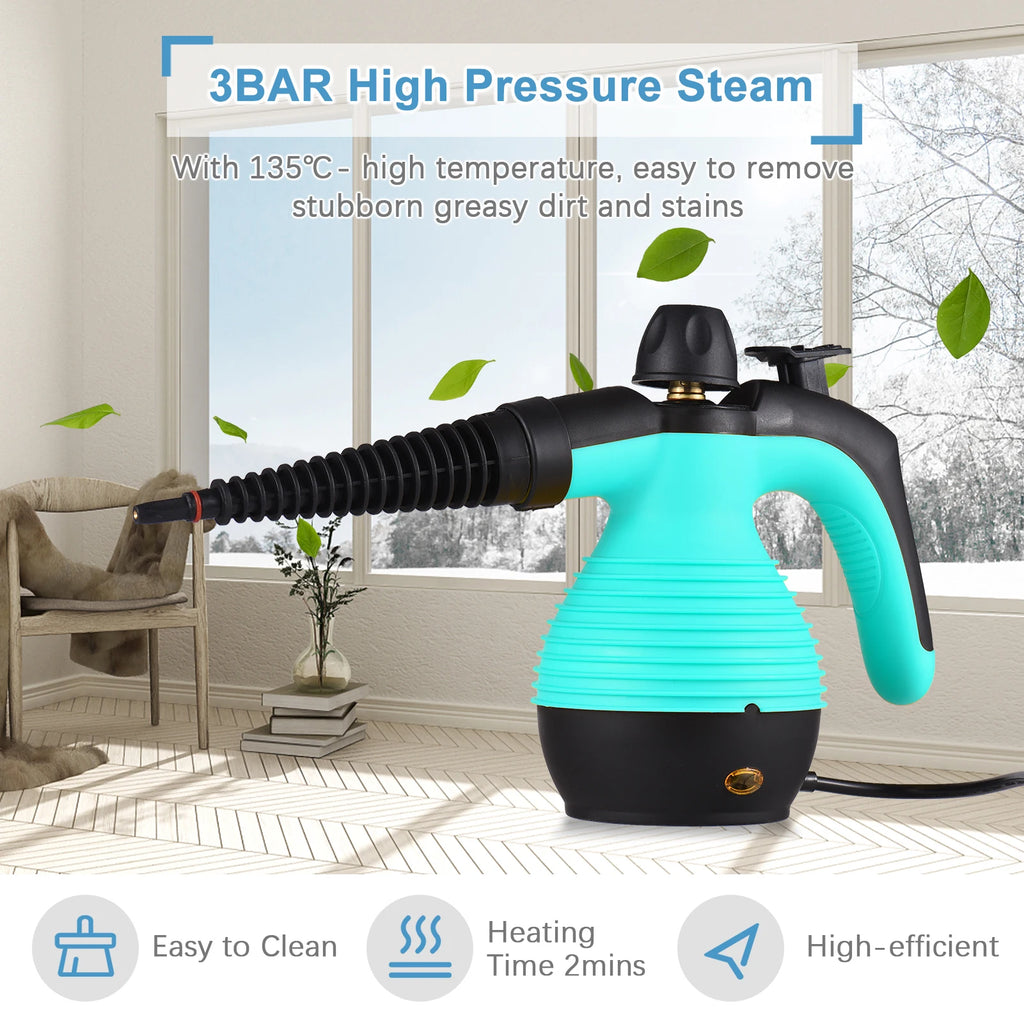 NEW Portable Handheld Steam Cleaner 1050W Multifunctional High Temperature Pressurized Steam Cleaning Machine 9PCS Accessory