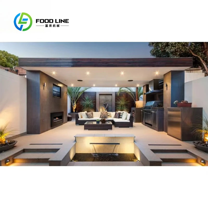 Customized 304 Stainless Steel Outdoor Kitchen Set With Cabinets And Gas Grill For Backyard Garden Patio Bbq Party Cooking