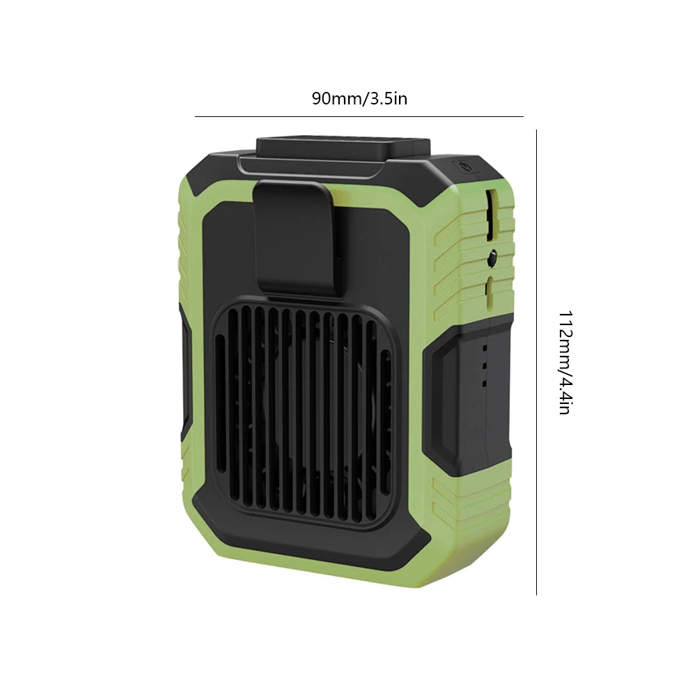 Portable Mini Waist Fan 3 Speed 4000mAh Wearable Personal Fan Emergency Mobile Power Belt Fan for Jobsite/Farm/Traveling/Fishing