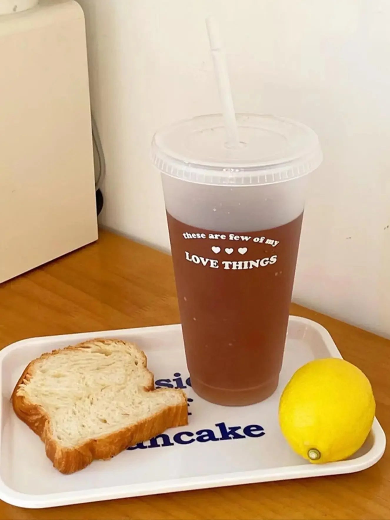 1pc-480ml/700ml Cute Water Bottle Summer Coffee Cup Plastic Straw Cup Large Capacity Handy Cup Portable Reusable Drinking Bottle