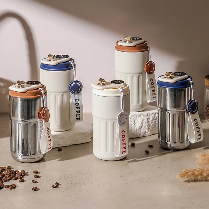450ml Thermos Bottle Smart Display Vacuum Cup Office Coffee Cup Business Portable Temperature 316 Stainless Steel Thermal Mug