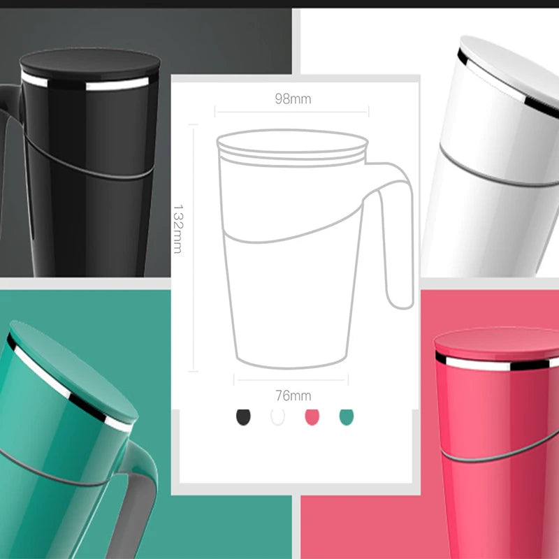 Not Pouring Cup Innovation Magic Sucker Splash Proof Nonslip ABS Double Insulation Home Tea 304 Stainless Thermos HomeTea Mug