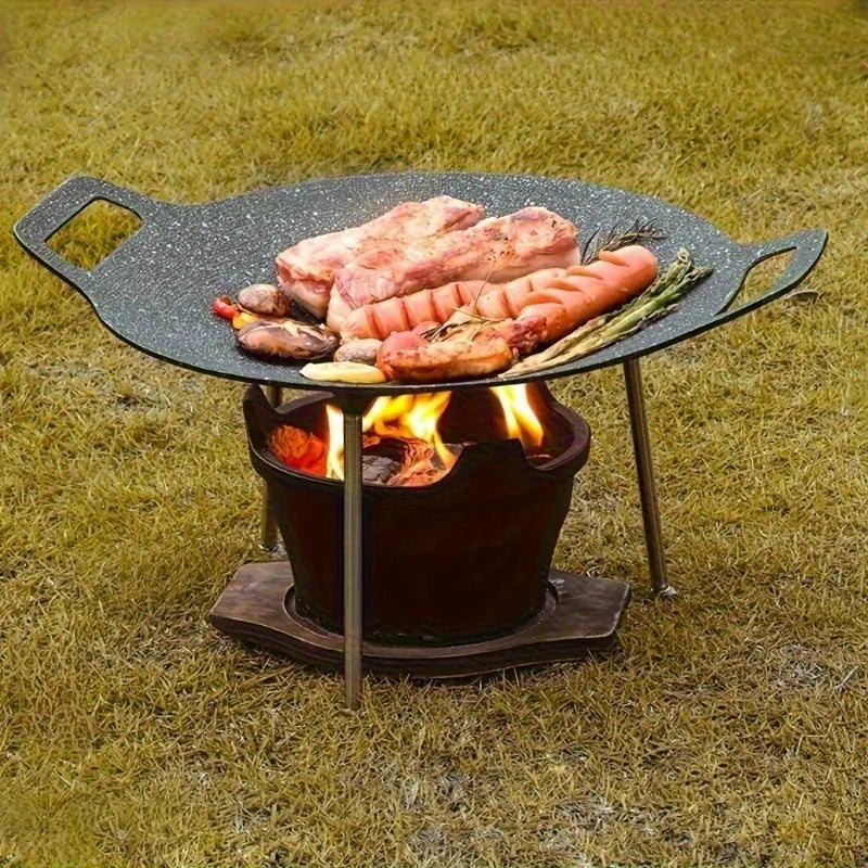 Non-Stick Round Cast Iron Skillet - Versatile Cookware for Home Cooking & Outdoor Camping, Perfect Helper for Holiday Meals