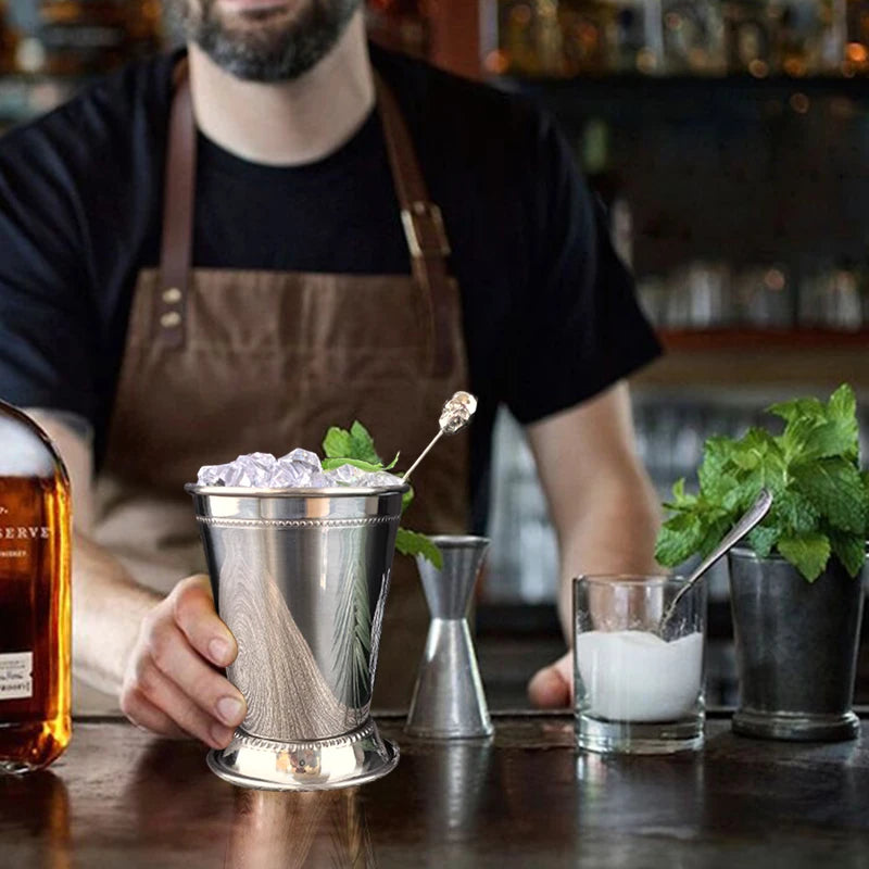 380ml Cocktail Mug Mint Julep Cups Stainless Steel Bar Martini Mojito Cocktail Beer Cup Mug Metal Beer Juice Glass Drinking Cups