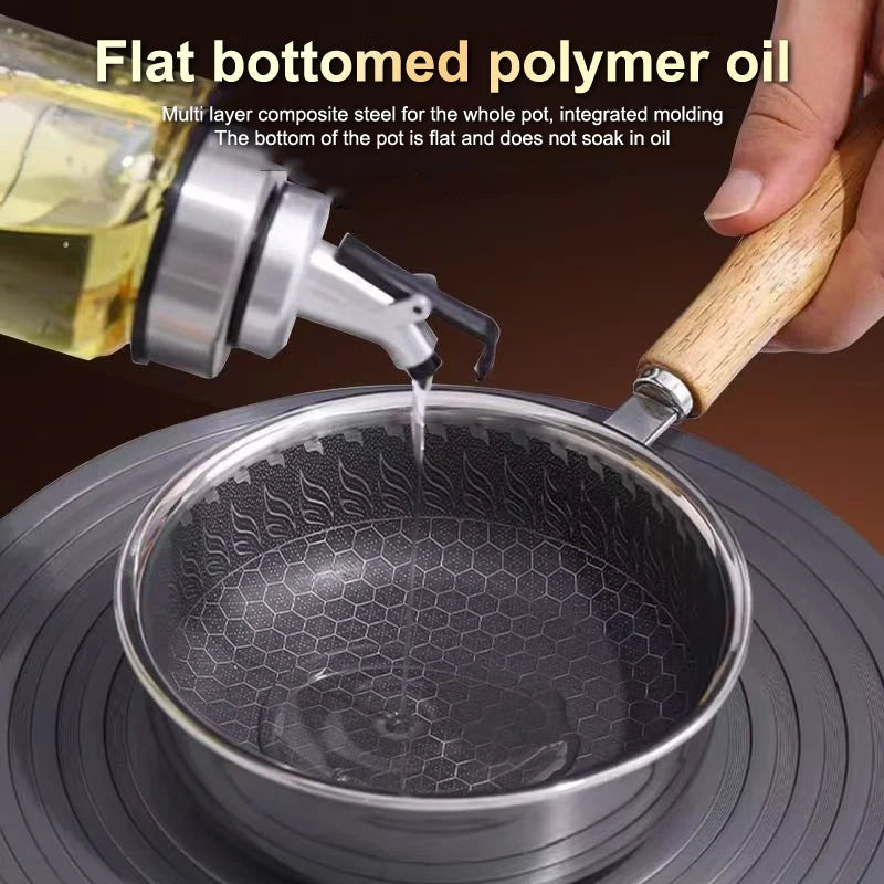 Outdoor Camping Stainless Steel Portable Pan, Non-Stick Omelette and Grill Pan