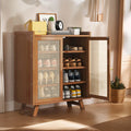 5 Tiers Wooden Shoe Cabinet with Doors Shoe Rack Organizer for Entryway Closet