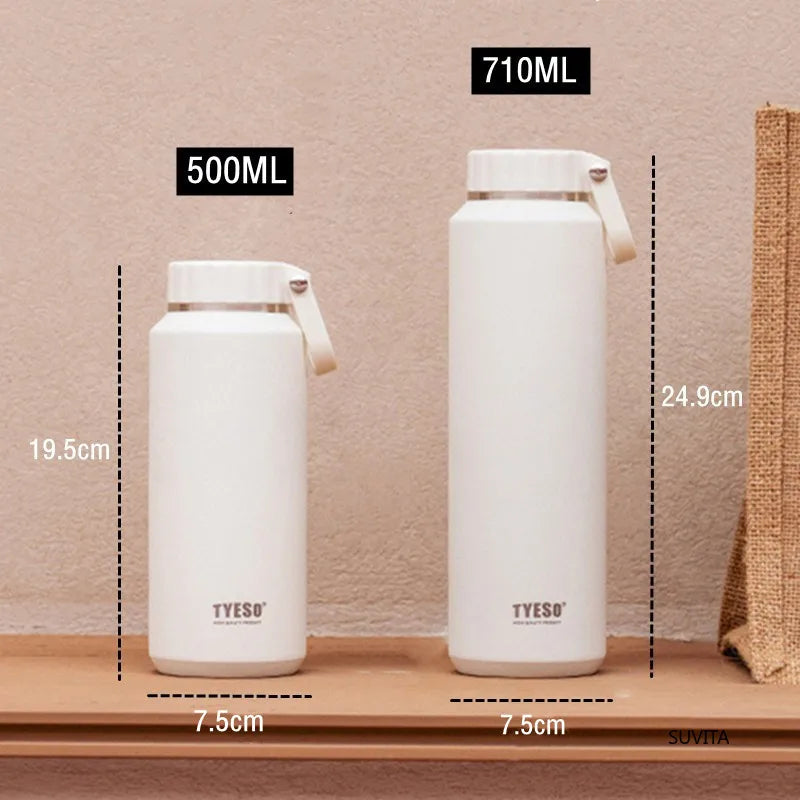 Tyeso 500/710MLStainless Steel Thermos Water Bottle Car Thermal Cup Sports Water Bottles Keeps Cold and Heat Thermal Mug