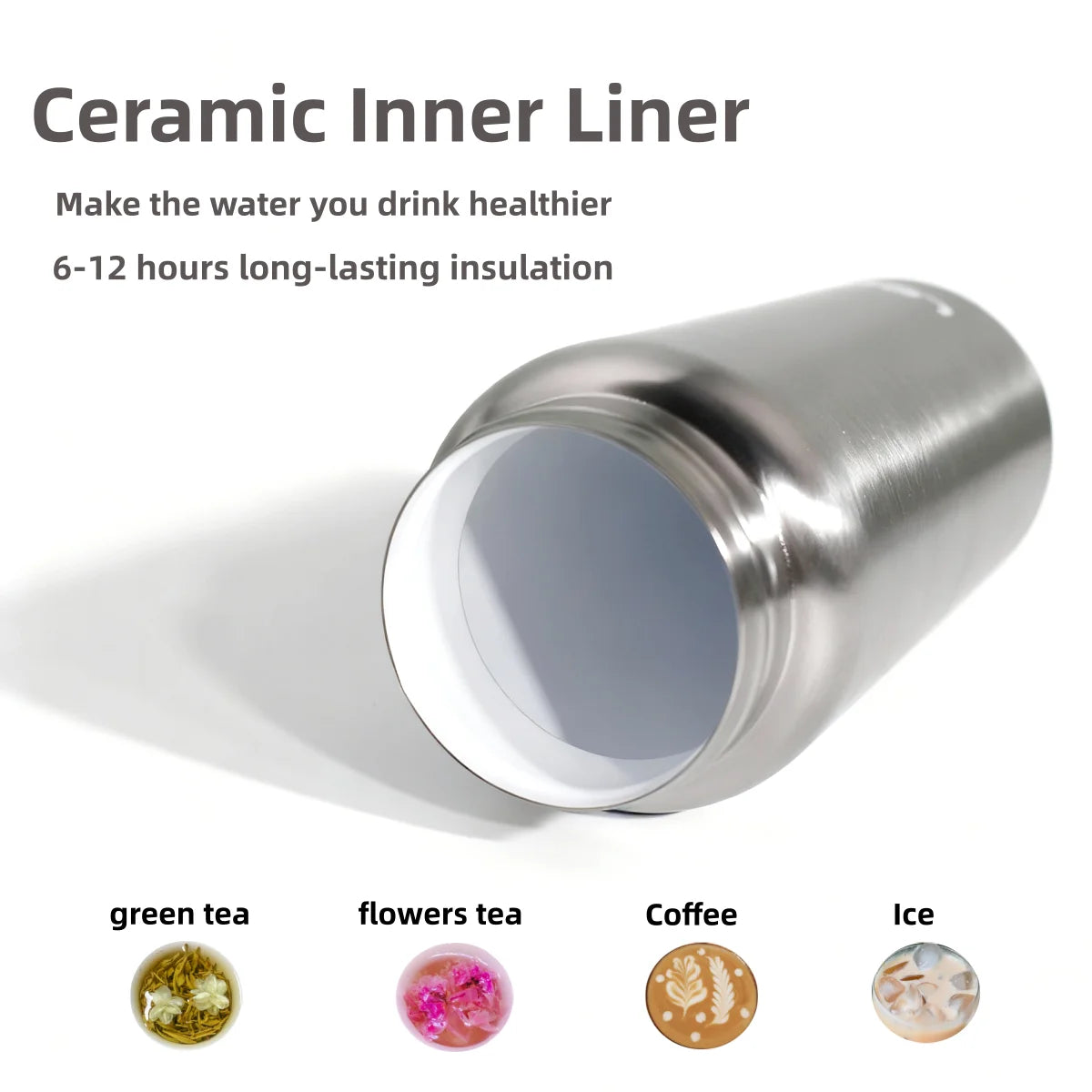 350-750ml Premium Ceramic Liner Tea Thermos Bottle Double Walled Stainless Steel Water Cup Vacuum Flask Travel Bottle