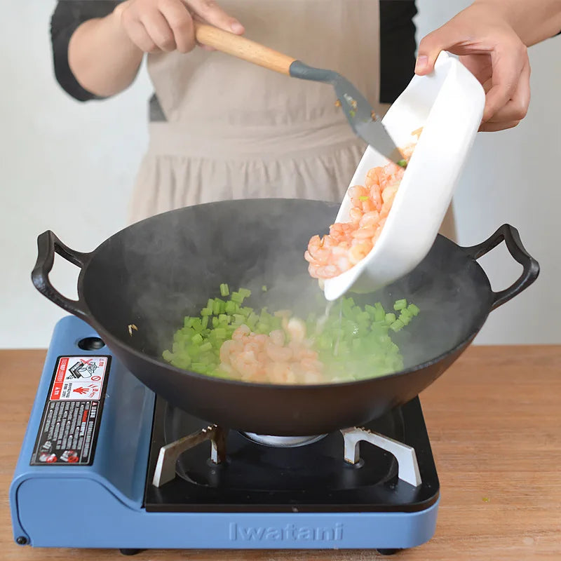 Traditional Thickened Double Ear Cast Iron Pot with Old-style round Bottom Large Household Non-coated Non-stick Raw Iron Pan