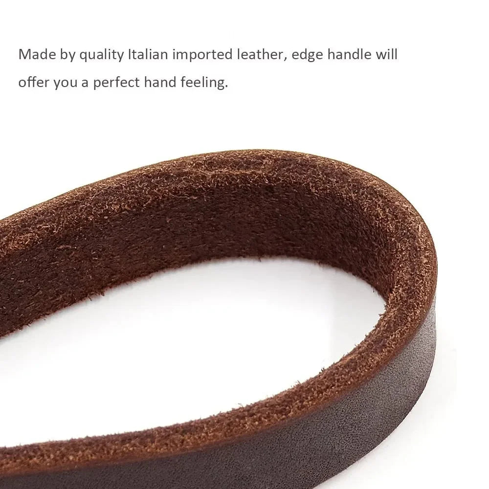 Quality Genuine Leather Dog Leash Strong Leather Dog Traffic Leads 30cm 55cm Short Dog Training Leash for Medium and Large Dogs