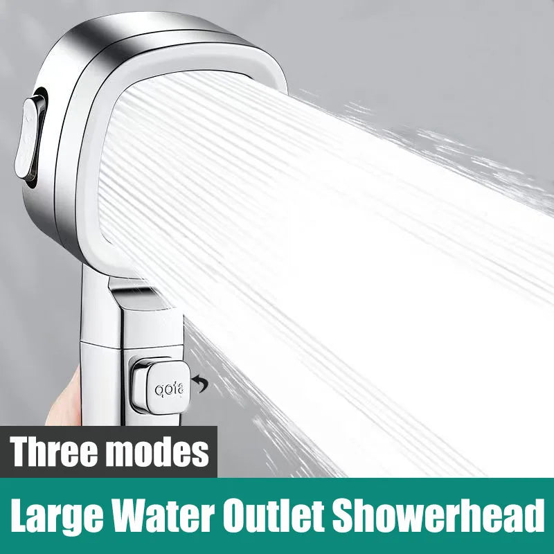3 Modes Adjustable One-Key Stop Water Shower Heads High Pressure Water Saving Shower Heads High Quality Bathroom Showers