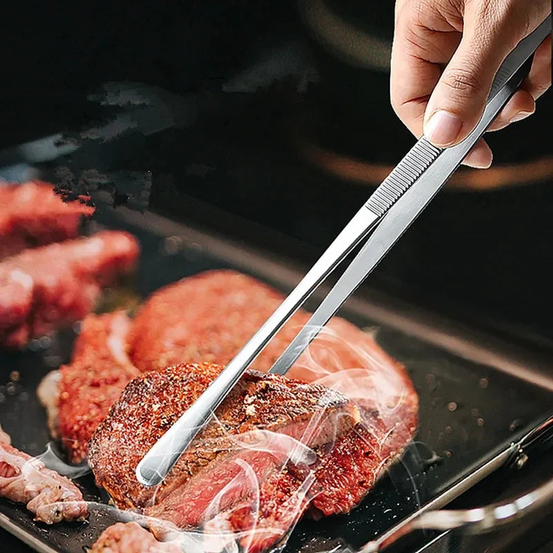 2pcs Tweezer Tongs Fine Tweezer Tongs Extra-Long 304 Stainless Steel Cooking Tweezers for Kitchen Food Cooking Sea Food and BBQ