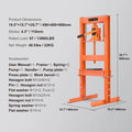SucceBuy Hydraulic Shop Press 6T H-Frame Hydraulic Garage/Shop Floor Press Shop Press with Press Plates for Garage Shop Workshop