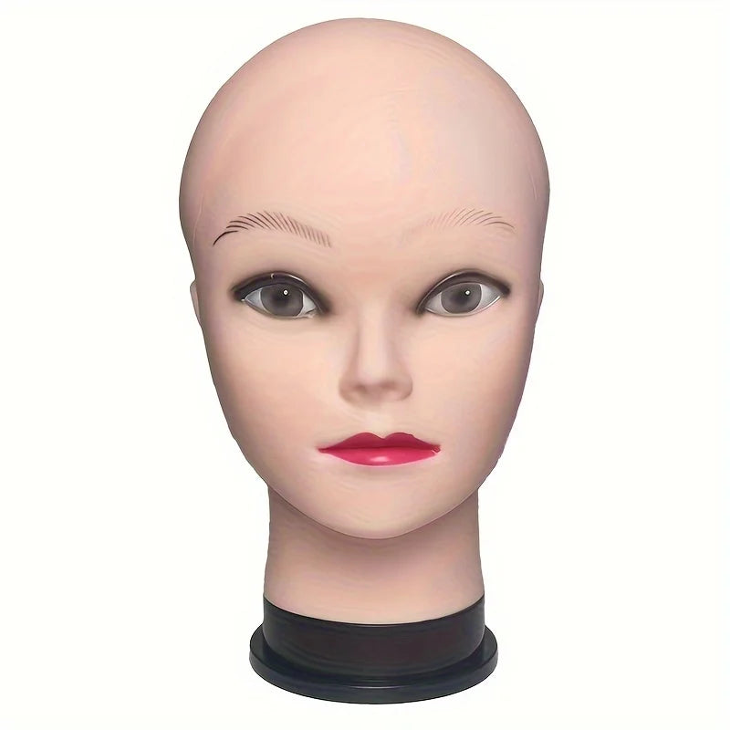 Soft Silicone Bald Wig Model Wig Practice Training Head Beauty Mannequin Doll Head Massage Makeup Store Display