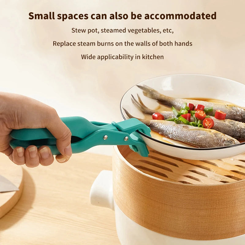 Silicone Anti-scald Clip Kitchen Plate Bowl Dish Pot Holder Heat-resistant Clamp Lifter Kitchen Gadget