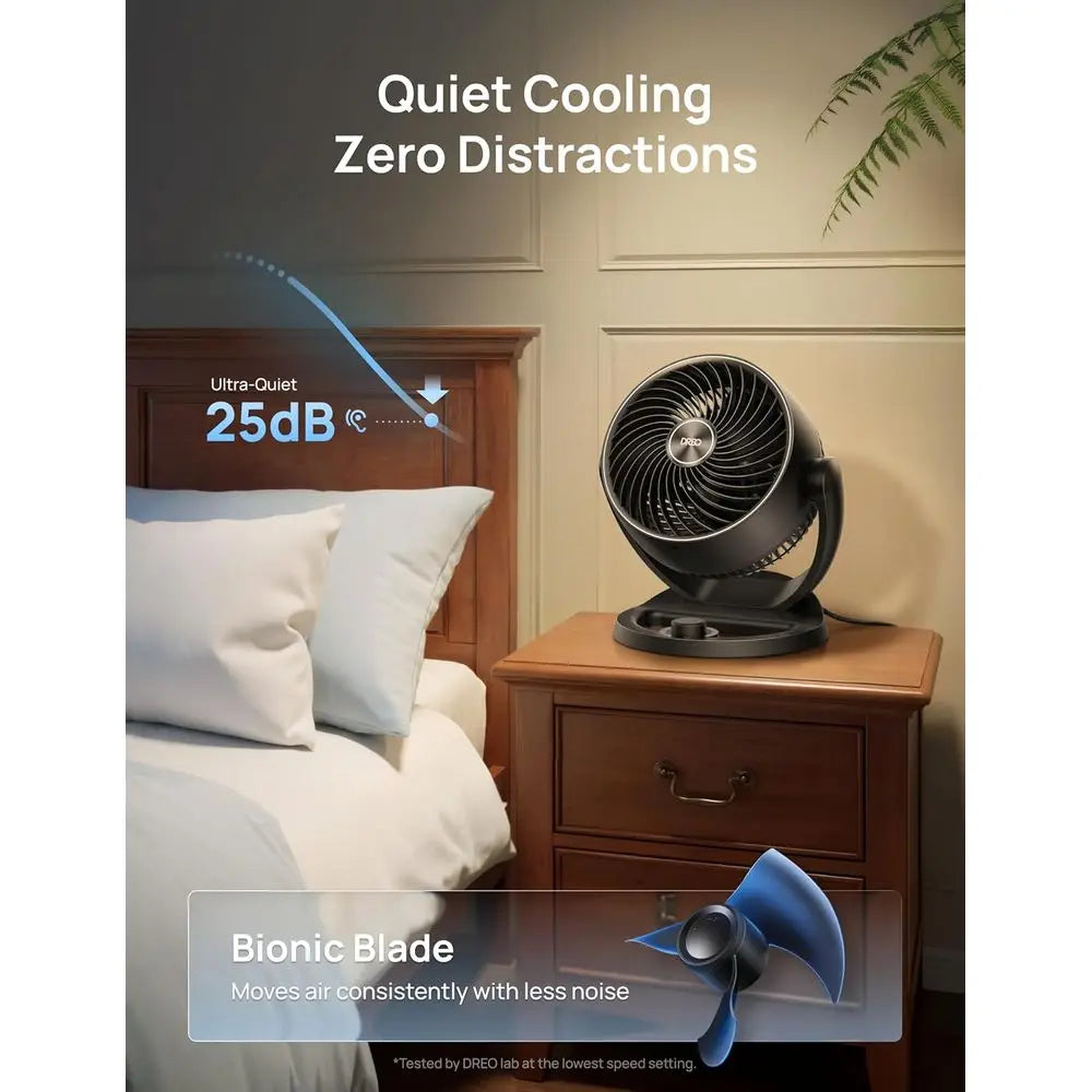 12-Inch 70ft Airflow Quiet 28dB Adjustable Tilt 3-Speed Table Fan for Bedroom, Home, Office, Kitchen