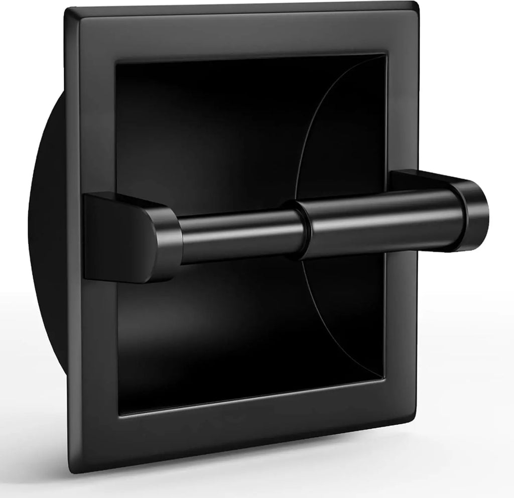 Recessed Toilet Paper Holder Stainless Steel Square Wall Mounted Toilet Tissue Roll Holder Toilet Paper Holder Insert