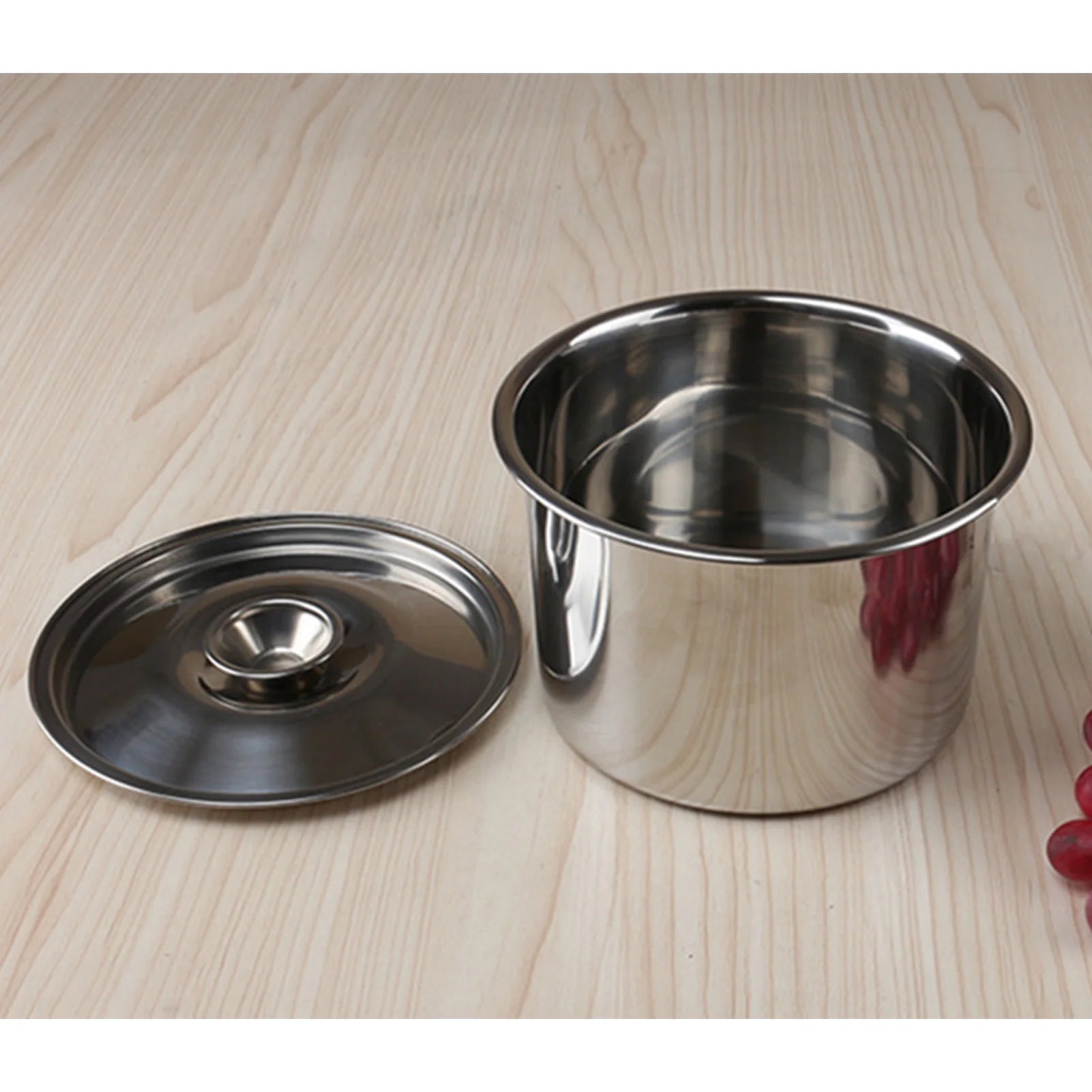 Stew Pot with Lid Non Stick Non Magnetic Stainless Steel Soup Seasoning Container Kitchen Utensil S