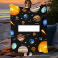 Customized Black Planet Flannel blanket,suitable for sofas,beds,travel,camping,living rooms-a warm gift for family and friends