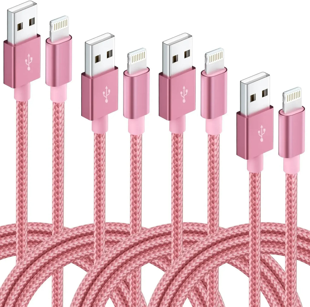 4 PCS (3ft 6ft 6ft 10ft) Charging Cable MFi Certified USB Cable Nylon Braided Fast Charging Cord Compatible For iphone