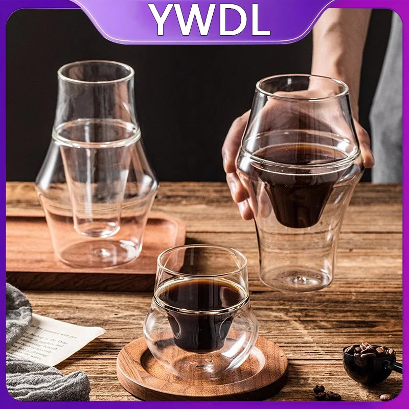 FOME Double Walled Glass Cup Transparent Coffee Milk Mug Espresso Cup Home Brandy Wine Cocktail Glasses Tasting Cup