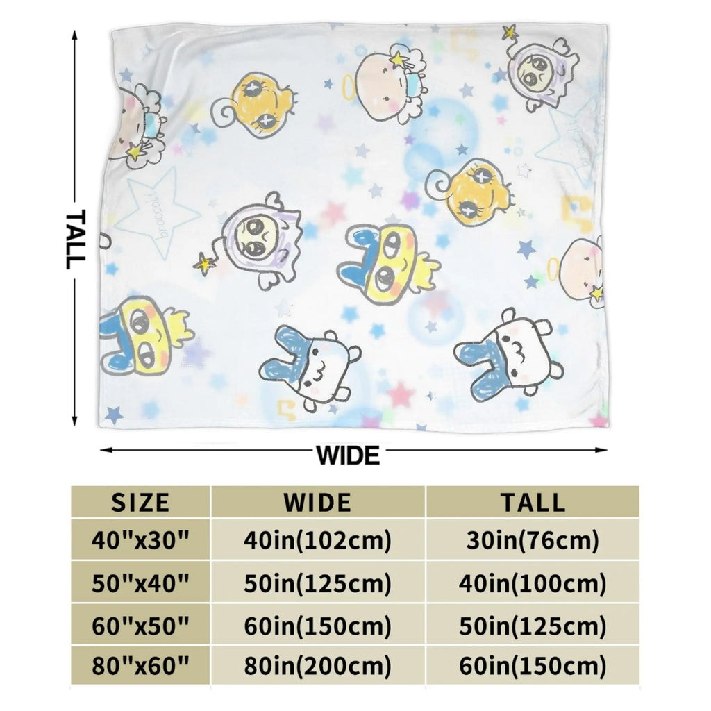 Tamagotchis Mametchi   Flannel Blanket Spring  Soft Bedding Throws for Girls Boys Couch Chair Print Bedspread Sofa Bed Cover