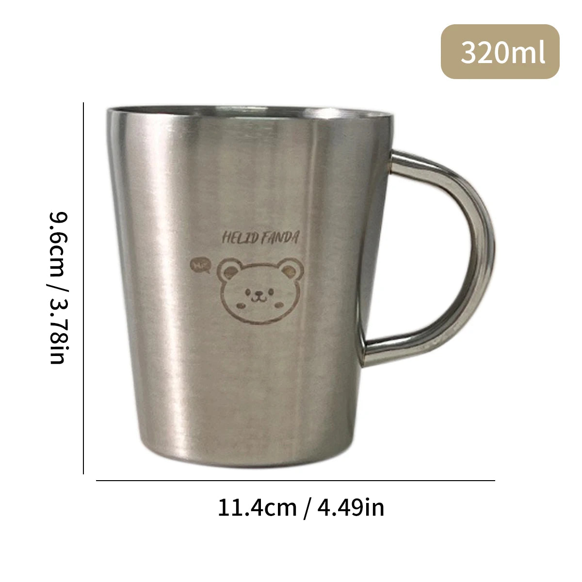 WORTHBUY 304 Stainless Steel Water Mug With Handle Double Wall Anti Scalding Drinking Cup Children Milk Coffee Cup Drinkware  ﻿
