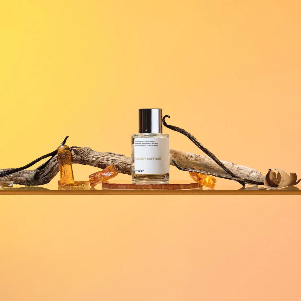 Dossier Ambery Saffron Eau De Parfum Inspired By MFK's B.accarat R.ouge 5.40 - Vegan, Unisex Perfume Spray - 3.4 Fl Oz (100ml)