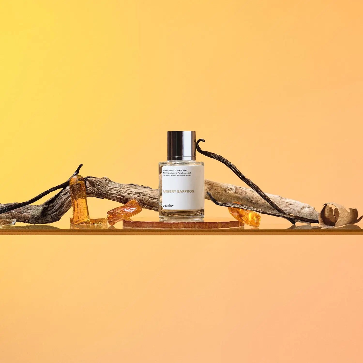 Dossier Ambery Saffron Eau De Parfum Inspired By MFK's B.accarat R.ouge 5.40 - Vegan, Unisex Perfume Spray - 3.4 Fl Oz (100ml)