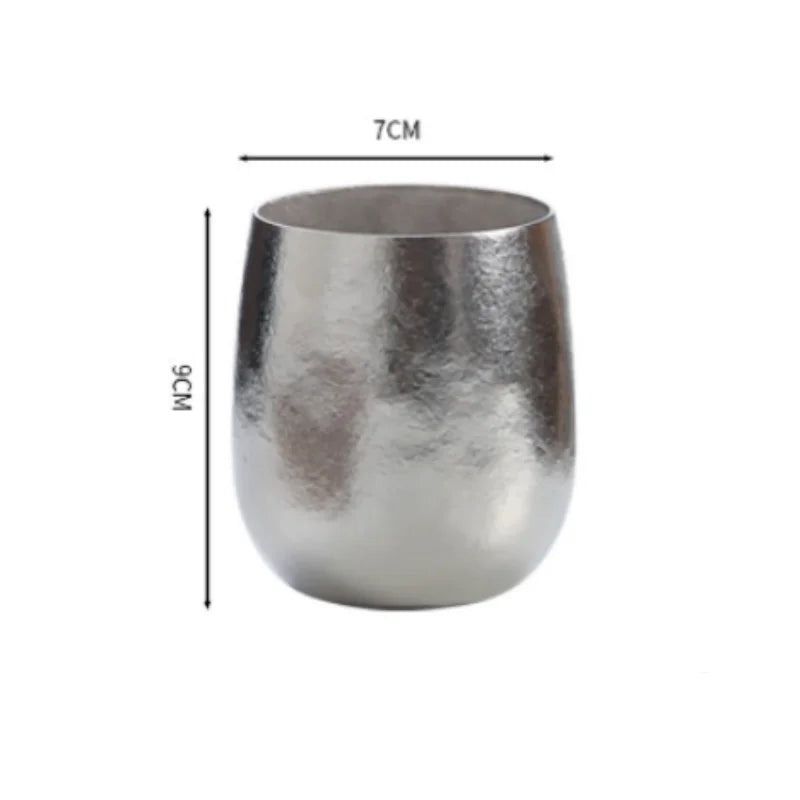 280ml Outdoor Egg Mug Pure Titanium Double-Wall Coffee Mug Water Cups Home Drinking Office Tea Mug Beer Luxury-Feel Juice Cup