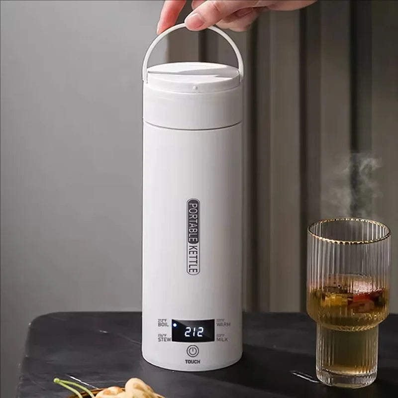 4 Gear LED Display Temperature 220V 110V Electric Heating Cup Leakproof Travel Office Thermos Bottle Water Boiling Kettle 500ML